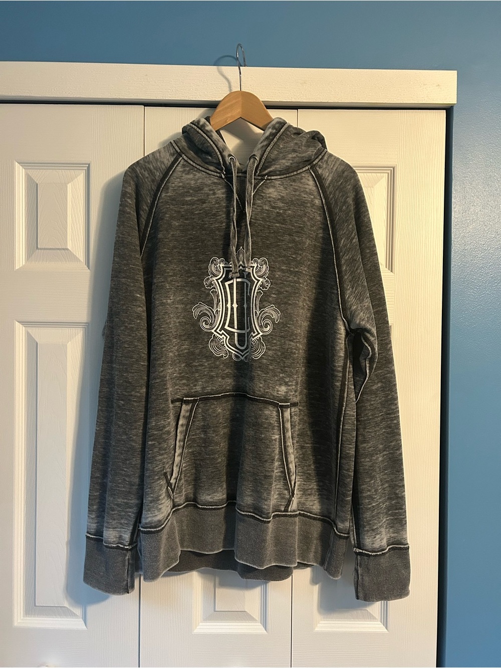 Women’s Washed Gray Crewneck Hoodie with Carrie Underwood Graphic